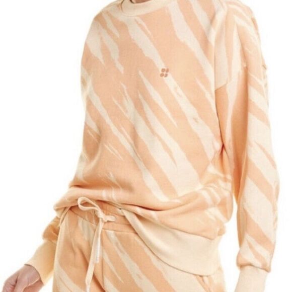 Sweaty Betty Essentials Sweatshirt & Pocket Joggers - Nectarine Orange Tie Dye - Picture 2 of 11